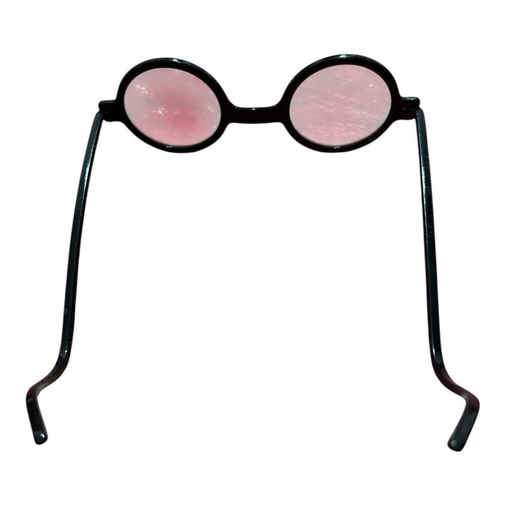 2 Pair Vintage Round Eye Glasses Black And Brown Harry Potter Resemblance - Picture 3 of 7